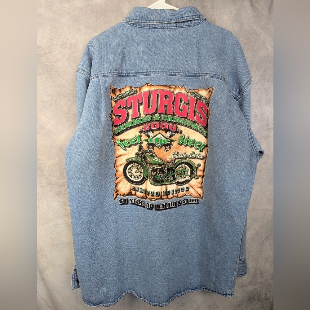 Vintage Sturgis Denim Jacket Size XXL